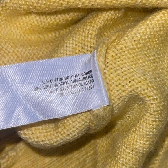 Old Navy Full Zip Hooded Sweater Yellow Cotton Blend Size Large Loungewear - Picture 4 of 4